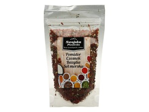 POMIDOR CZOSNEK BAZYLIA sól morska 100g Swojska Piwniczka