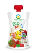 MUS TRUSKAWKA - BANAN - JABŁKO BEZGLUTENOWY BIO 90 g - BIOFOOD