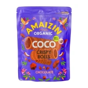 OKAZJA ROLLSY - CHRUPIĄCE RURKI KOKOSOWO - CZEKOLADOWE BEZGLUTENOWE BIO 140 g - AMAIZIN 