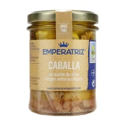 OKAZJA MAKRELA FILETY W BIO OLIWIE Z OLIWEK EXTRA VIRGIN 190 g (SŁOIK) - EMPERATRIZ 