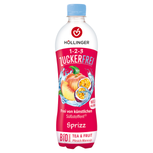 NAPÓJ O SMAKU BRZOSKWINIA - MARAKUJA BEZ CUKRU BIO 500 ml - HOLLINGER