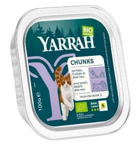 (DLA KOTA) KAWAŁKI KURCZAKA I INDYKA Z ALOESEM BIO 100 g - YARRAH