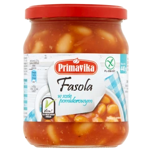 FASOLA W SOSIE POMIDOROWYM BEZGLUTENOWA 440 g - PRIMAVIKA