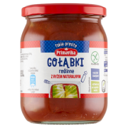 GOŁĄBKI WEGAŃSKIE Z RYŻEM I PIECZARKAMI W SOSIE POMIDOROWYM BEZGLUTENOWE 480 g - PRIMAVIKA