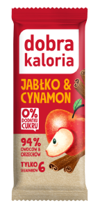 BATON DAKTYLOWY JABŁKO & CYNAMON BEZ DODATKU CUKRÓW 35 g -  DOBRA KALORIA