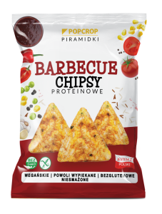 CHRUPKI PIRAMIDKI PROTEINOWE O SMAKU BBQ BEZGLUTENOWE 60 g - POPCROP