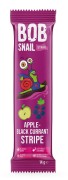 PRZEKĄSKA STRIPE JABŁKO - CZARNA PORZECZKA BEZ DODATKU CUKRÓW BEZGLUTENOWA 14 g - BOB SNAIL