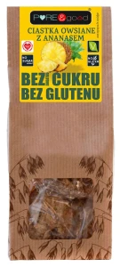 CIASTKA OWSIANE Z ANANASEM BEZ DODATKU CUKRÓW BEZGLUTENOWE 150 g - PURE&GOOD