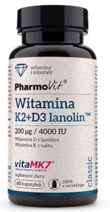 WITAMINA K2 + D3 BEZGLUTENOWA 60 KAPSUŁEK - PHARMOVIT (CLASSIC)