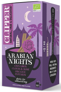 HERBATKA Z CYNAMONEM I GOŹDZIKAMI O SMAKU RÓŻY (ARABIAN NIGHTS) BIO (20 x 2 g) 40 g - CLIPPER