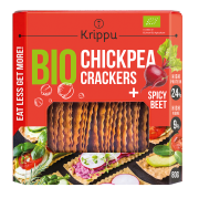 KRAKERSY PROTEINOWE Z CIECIERZYCY PIKANTNE Z BURAKIEM BIO 80 g - KRIPPU