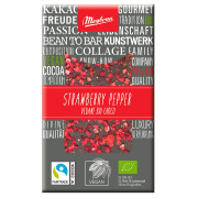CZEKOLADA GORZKA POSYPANA TRUSKAWKAMI I PIEPRZEM FAIR TRADE BIO 30 g - MEYBONA