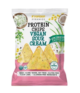 CHRUPKI PIRAMIDKI PROTEINOWE O SMAKU KWAŚNEJ ŚMIETANY ZE SZCZYPIORKIEM BEZGLUTENOWE 60 g - POPCROP