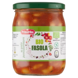 FASOLA W SOSIE POMIDOROWYM BEZGLUTENOWA BIO 440 g - PRIMAVIKA
