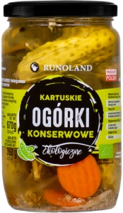 OGÓRKI KONSERWOWE KARTUSKIE BIO 670 g (360 g) - RUNOLAND