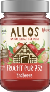 MUS TRUSKAWKOWY (75 % OWOCÓW) BEZGLUTENOWY BIO 250 g - ALLOS