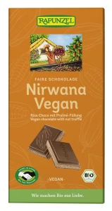 CZEKOLADA KUWERTURA Z NADZIENIEM PRALINOWYM NIRWANA BIO 100 g - RAPUNZEL