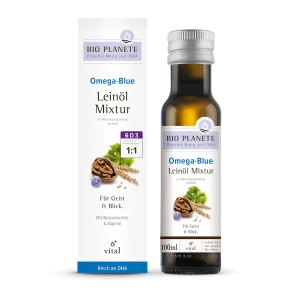 OMEGA BLUE - MIESZANKA Z OLEJEM LNIANYM (ORZECHY WŁOSKIE, ALGI MORSKIE) BIO 100 ml - BIO PLANETE