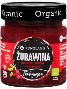 ŻURAWINA DO MIĘS, SERÓW I DESERÓW BIO 200 g - RUNOLAND