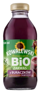 ZAKWAS Z BURAKÓW ĆWIKŁOWYCH NIEPASTERYZOWANY BEZGLUTENOWY BIO 320 ml - KOWALEWSKI