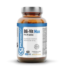 WITAMINA B6-VIT MAX P-5-P ACTIVE (18 mg) BEZGLUTENOWA 60 KAPSUŁEK - PHARMOVIT (CLEAN LABEL)