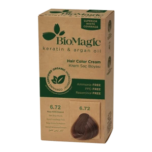 FARBA DO WŁOSÓW CIEMNY BEŻOWY BLOND (6.72) 250 g - BIOMAGIC