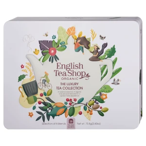 ZESTAW HERBAT I HERBATEK LUKSUSOWYCH BIO W PUSZCE (THE LUXURY – 6 SMAKÓW) (36 x 2,04 g) 73,5 g - ENGLISH TEA SHOP ORGANIC