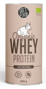BIAŁKO SERWATKOWE Z KAKAO (KONCENTRAT WPC 77) BIO 500 g - DIET-FOOD