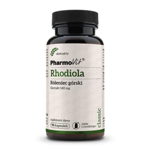 RHODIOLA - RÓŻENIEC GÓRSKI EKSTRAKT (140 mg) BEZGLUTENOWY 90 KAPSUŁEK - PHARMOVIT (CLASSIC)