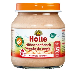 KURCZAK BEZ DODATKU CUKRÓW BEZGLUTENOWY OD 5 MIESIĄCA BIO 125 g (SŁOIK) - HOLLE