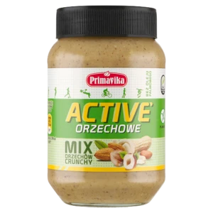 KREM ORZECHOWY CRUNCHY MIX (4 ORZECHY) SOLONY BEZGLUTENOWY 470 g - PRIMAVIKA