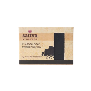 MYDŁO W KOSTCE DO CIAŁA Z WĘGLEM AKTYWNYM 125 g - SATTVA (AYURVEDA)