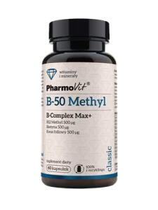 WITAMINA B-50 METHYL B-COMPLEX MAX+ BEZGLUTENOWA 60 KAPSUŁEK - PHARMOVIT (CLASSIC)