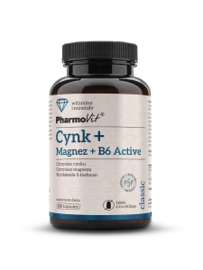 CYNK + MAGNEZ + WITAMINA B6 ACTIVE BEZGLUTENOWY 120 KAPSUŁEK - PHARMOVIT (CLASSIC)