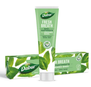 PASTA DO ZĘBÓW ŚWIEŻY ODDECH Z BAZYLIĄ BEZ FLUORU 100 ml - DABUR