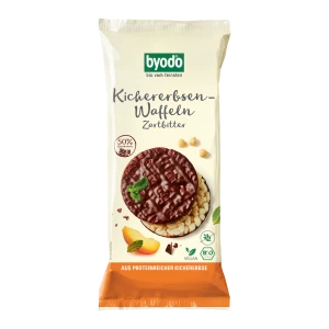 WAFLE Z CIECIERZYCY OBLANE CZEKOLADĄ GORZKĄ BEZGLUTENOWE BIO 65 g - BYODO