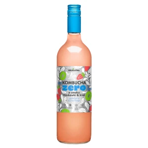 KOMBUCHA O SMAKU TRUSKAWKI I KIWI ZERO % CUKRU 750 ml - DELIKATNA