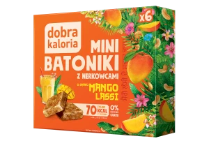 BATONIKI MINI Z NERKOWCÓW O SMAKU MANGO LASSI BEZ DODATKU CUKRÓW (6 x 17 g) 102 g - DOBRA KALORIA
