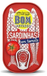 SARDYNKI PORTUGALSKIE W SOSIE POMIDOROWYM 120 g - BOM PETISCO