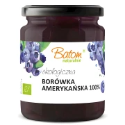 DŻEMIK Z BORÓWKI AMERYKAŃSKIEJ 80% BEZ DODATKU CUKRU BIO