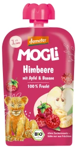 MUS JABŁKO - BANAN - MALINA BEZ DODATKU CUKRÓW OD 1 ROKU DEMETER BIO 100 g - MOGLI