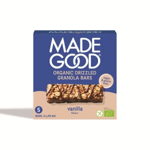 BATONY GRANOLA CRUNCHY SMAK WANILIA W POLEWIE CZEKOLADOWEJ BEZGLUTENOWE BIO (5 x 24 g) 120 g - MADEGOOD