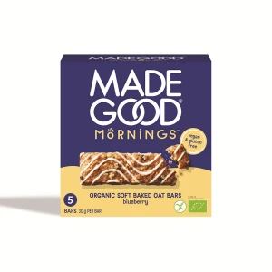 BATONY OWSIANE SOFT Z JAGODAMI W POLEWIE WANILIOWEJ BEZGLUTENOWE BIO (5 x 30 g) 150 g - MADEGOOD MORNINGS