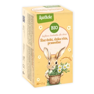 HERBATKA BAJKOWA DLA DZIECI - ŚLAZ DZIKI, DZIKA RÓŻA, PRAWOŚLAZ I RUMIANEK BIO (20 x 1,5 g) 30 g - APOTHEKE