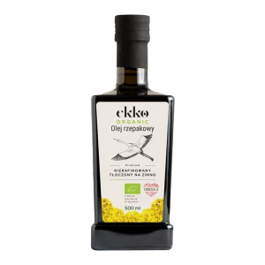 OLEJ RZEPAKOWY TŁOCZONY NA ZIMNO OMEGA-3 BIO 500 ml - EKKO (PREMIUM)