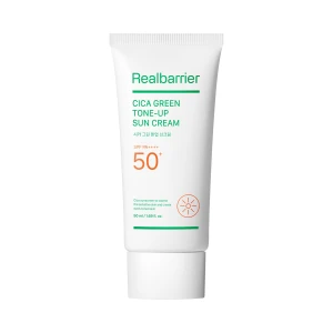 KREM PRZECIWSŁONECZNY KOREAŃSKI TONIZUJĄCY DO TWARZY CICA GREEN TONE-UP SPF 50 50 ml - REAL BARRIER