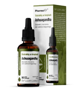 EKSTRAKTY W KROPLACH ASHWAGANDHA BEZGLUTENOWE 30 ml - PHARMOVIT (CLEAN LABEL)