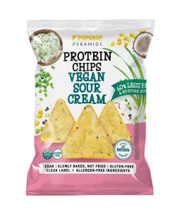 CHRUPKI PIRAMIDKI PROTEINOWE O SMAKU KWAŚNEJ ŚMIETANY ZE SZCZYPIORKIEM BEZGLUTENOWE 60 g - POPCROP