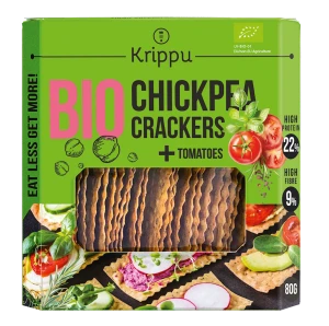 KRAKERSY PROTEINOWE Z CIECIERZYCY Z POMIDOREM BIO 80 g - KRIPPU