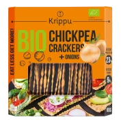 KRAKERSY PROTEINOWE Z CIECIERZYCY Z CEBULĄ BIO 80 g - KRIPPU